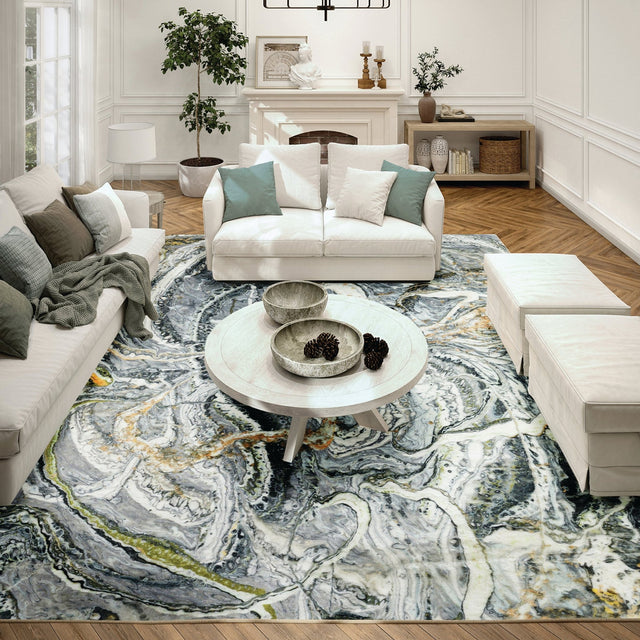 Dalyn Kikiamo KK12 Storm Rug shown in a room