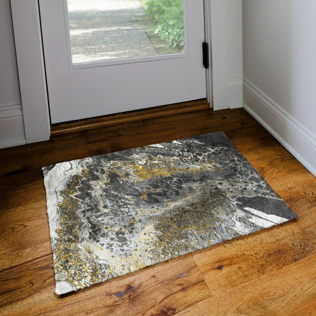 Dalyn Kikiamo KK13 Graphite Rug shown in a room