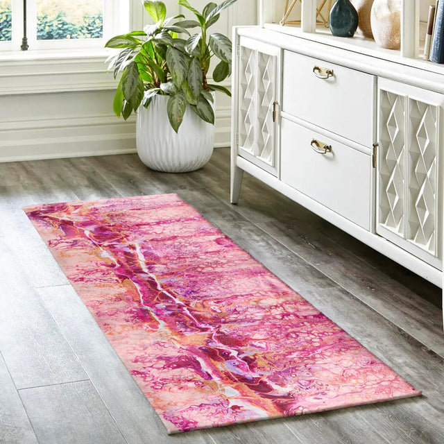 Dalyn Kikiamo KK16 Flamingo Rug shown in a room