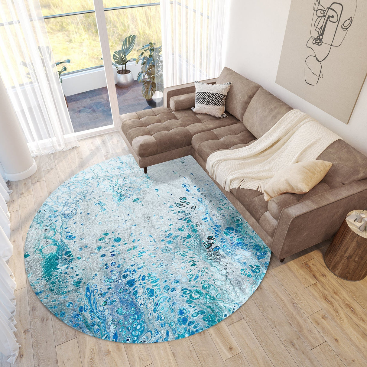 Dalyn Kikiamo KK18 Ocean Rug shown in a room