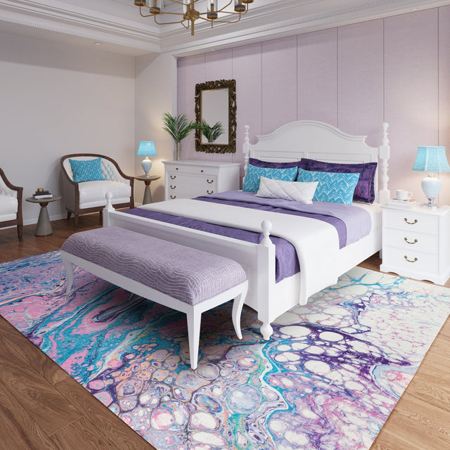 Dalyn Kikiamo KK19 Lavender Rug shown in a room