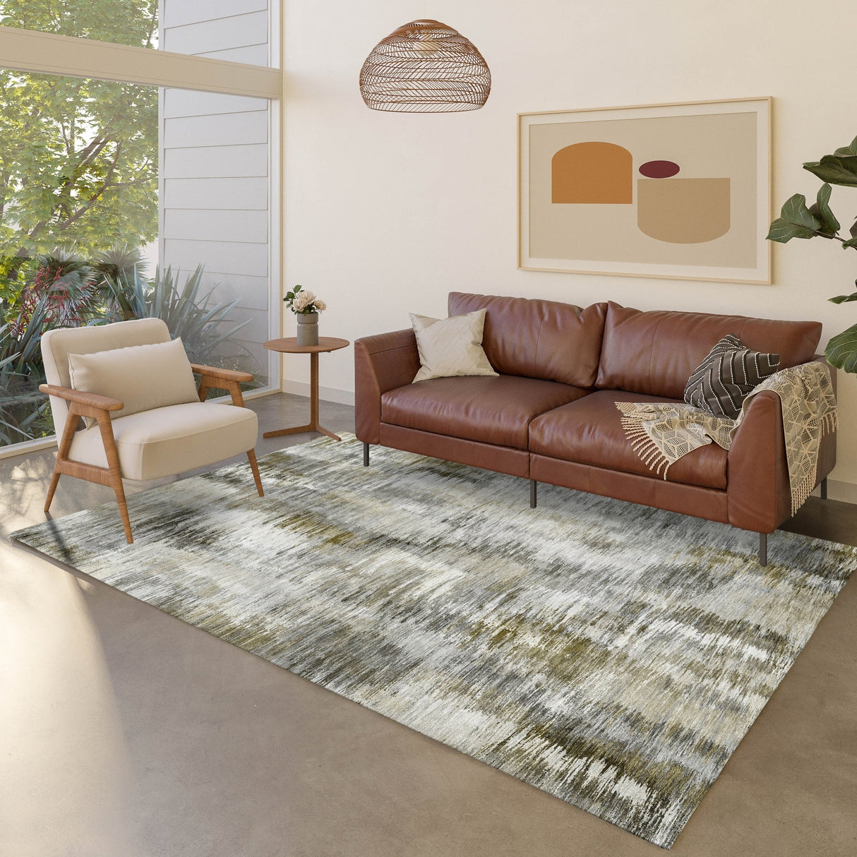 Dalyn Kochi KC1 Mocha Rug shown in a room