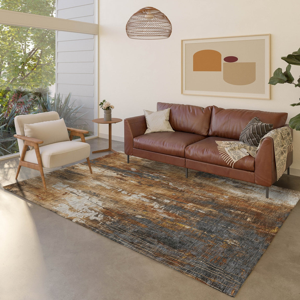 Dalyn Kochi KC10 Rust Rug shown in a room