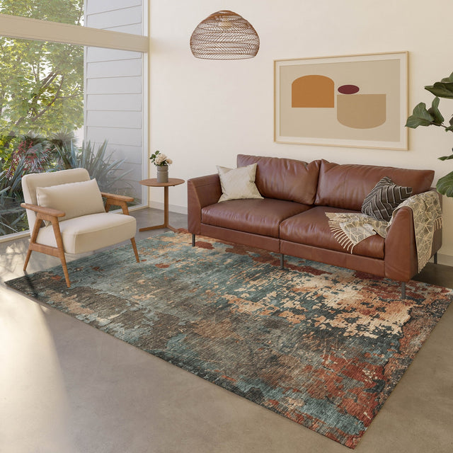 Dalyn Kochi KC11 Teal Rug shown in a room