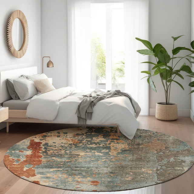 Dalyn Kochi KC11 Teal Rug shown in a room