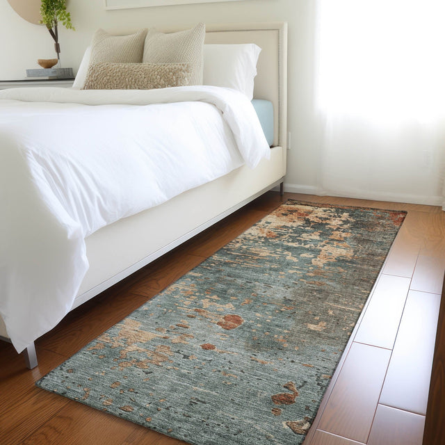 Dalyn Kochi KC11 Teal Rug shown in a room