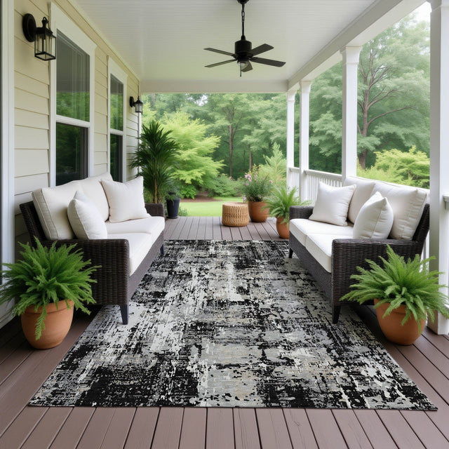Dalyn Kochi KC7 Black Rug outdoor lifestyle image