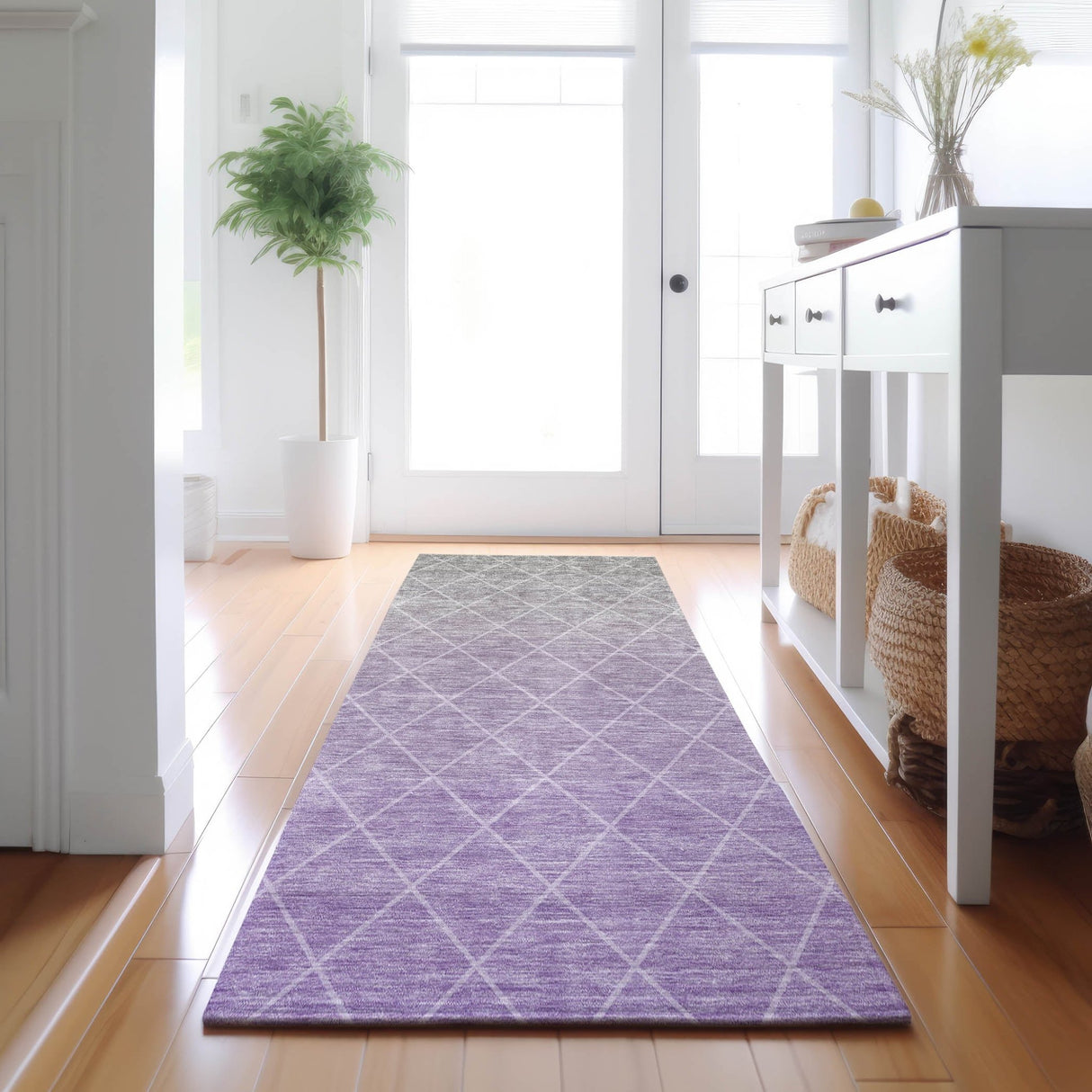 Dalyn Lazio LZ2 Lavender Rug shown in a room