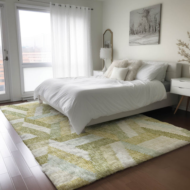 Dalyn Lorenzo LN1 Aloe Rug shown in a room