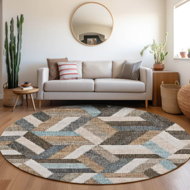 Dalyn Lorenzo LN1 Brown Rug shown in a room