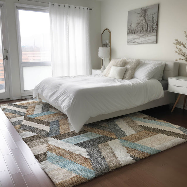 Dalyn Lorenzo LN1 Brown Rug shown in a room