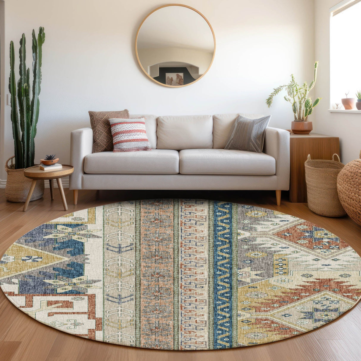 Dalyn Lorenzo LN3 Ivory Rug shown in a room