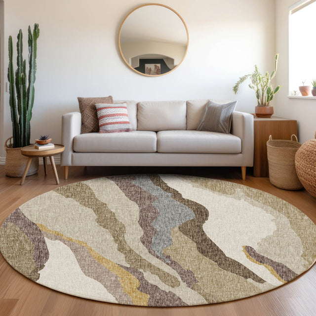 Dalyn Lorenzo LN4 Beige Rug shown in a room