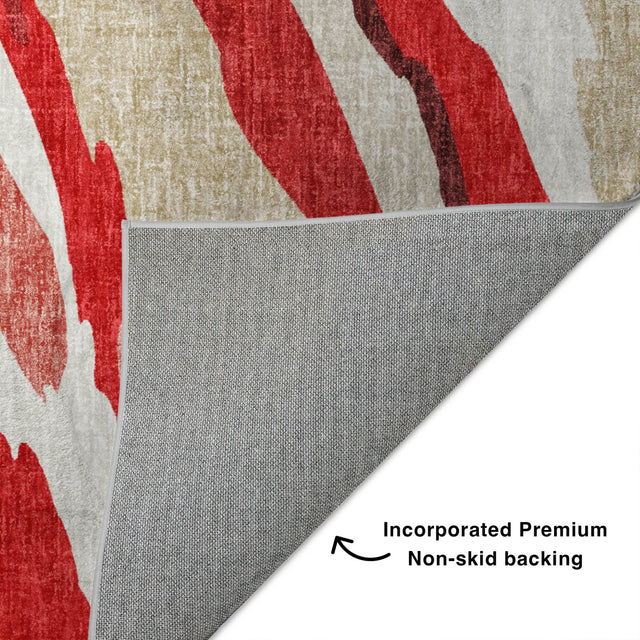Dalyn Lorenzo LN4 Red Rug backing detail