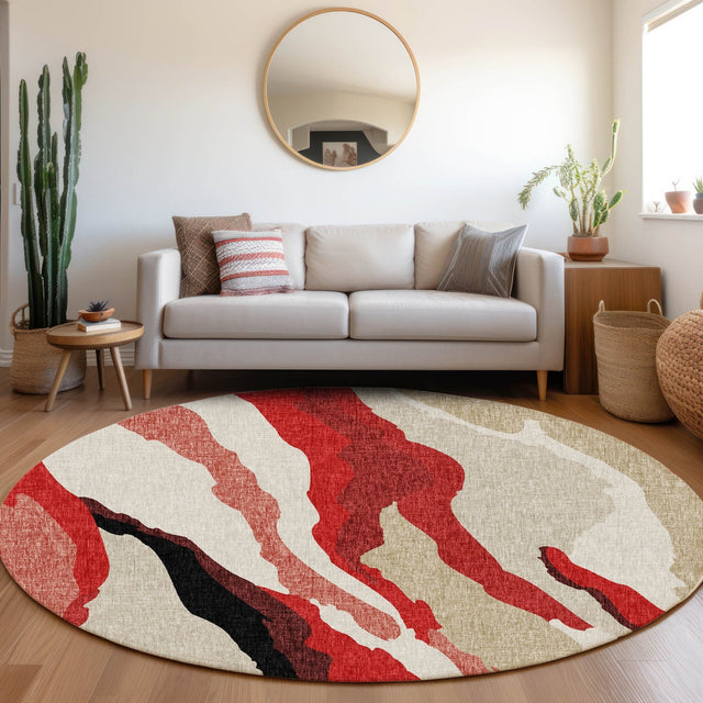 Dalyn Lorenzo LN4 Red Rug shown in a room