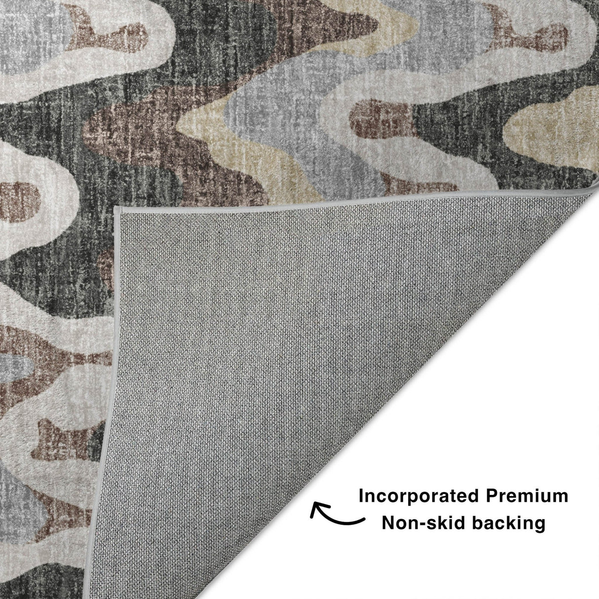 Dalyn Lorenzo LN6 Charcoal Rug backing detail