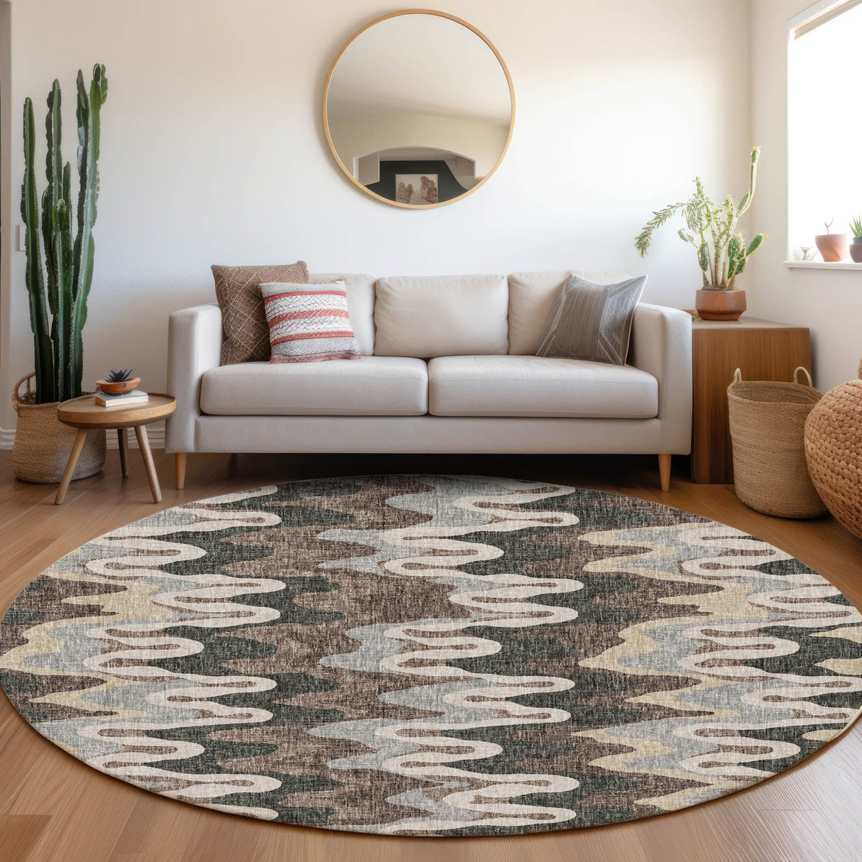 Dalyn Lorenzo LN6 Charcoal Rug shown in a room