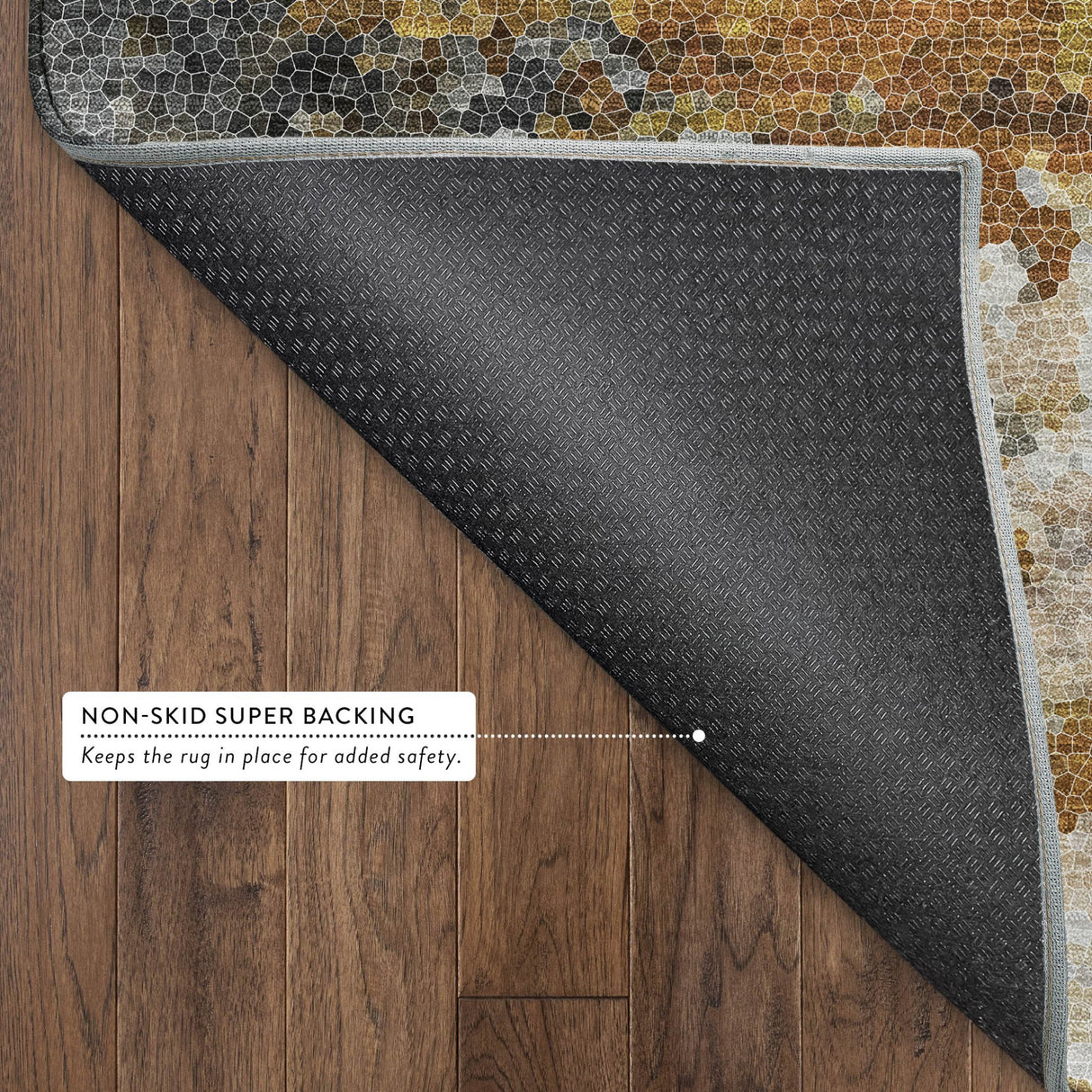 Dalyn Lumara LM1 Graphite Rug backing detail