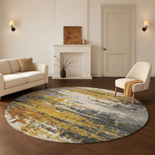 Dalyn Lumara LM1 Graphite Rug shown in a room
