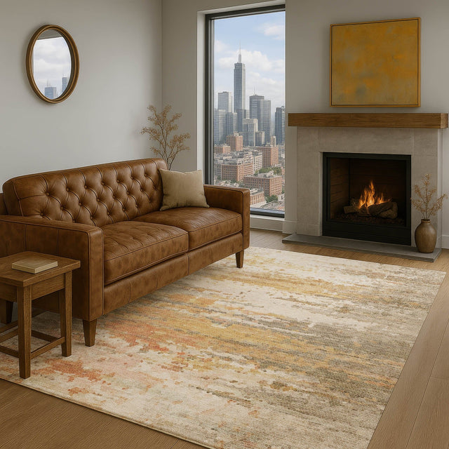 Dalyn Lumara LM1 Khaki Rug shown in a room