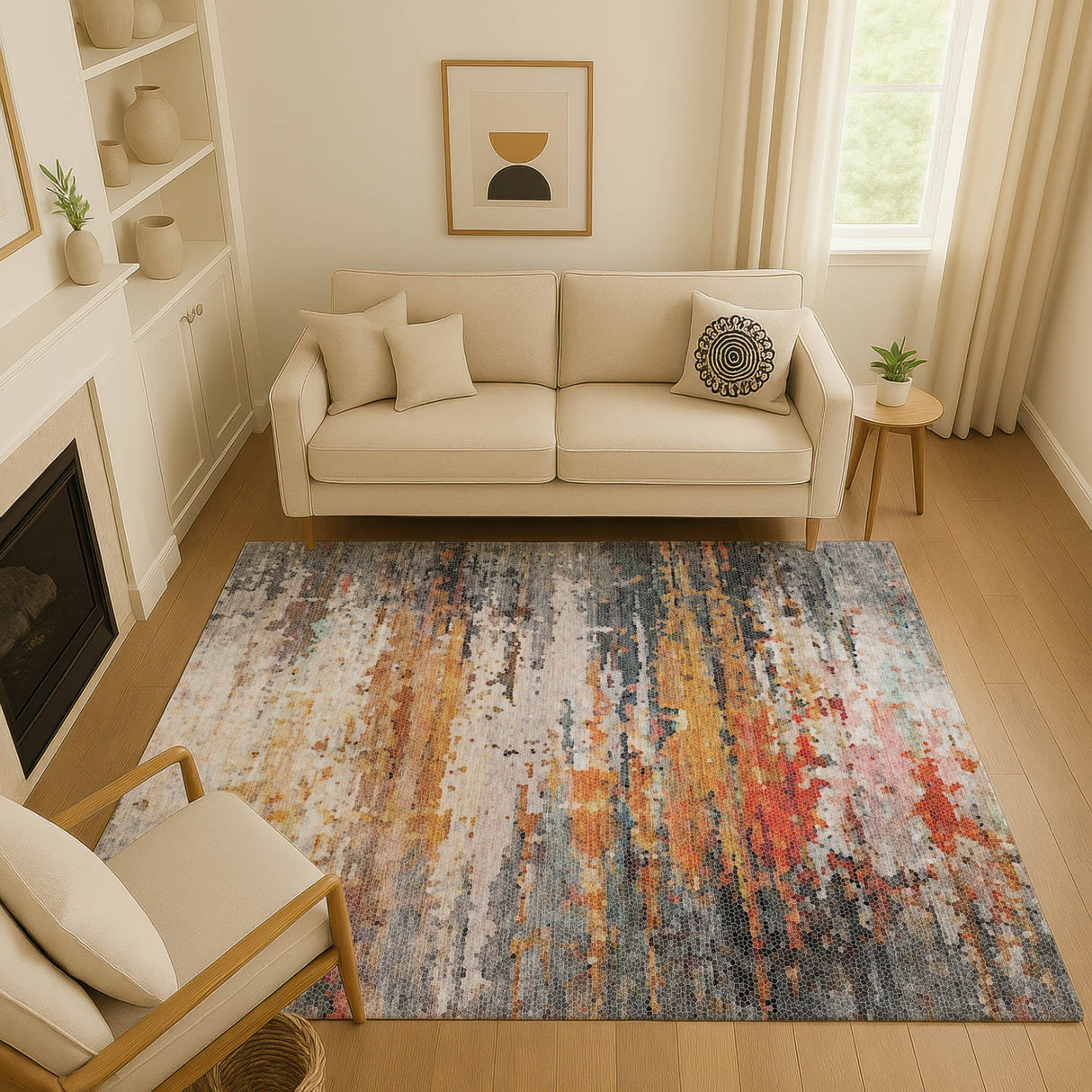 Dalyn Lumara LM1 Volcano Rug shown in a room