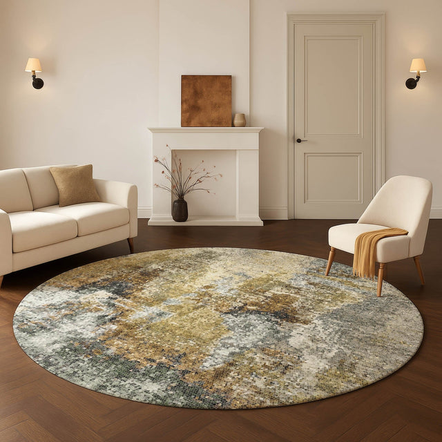Dalyn Lumara LM2 Khaki Rug shown in a room