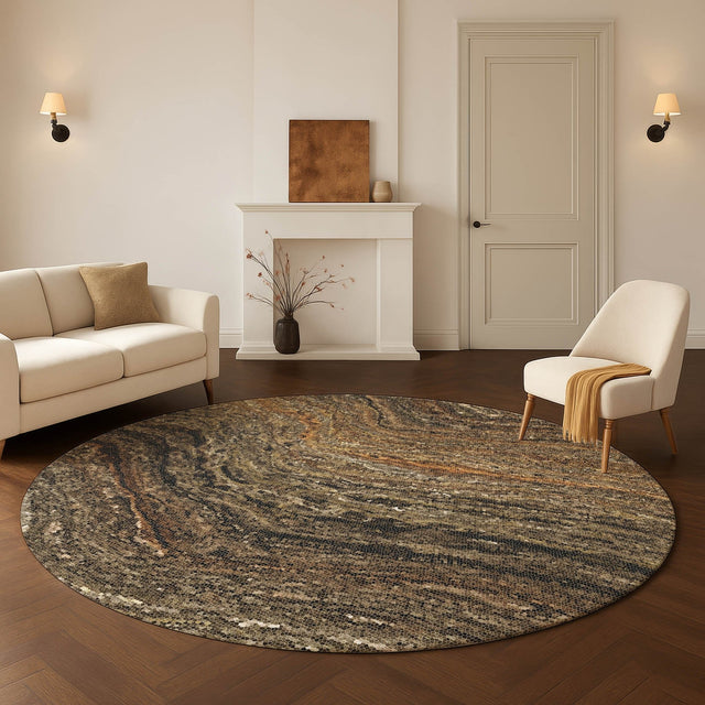 Dalyn Lumara LM3 Brown Rug shown in a room