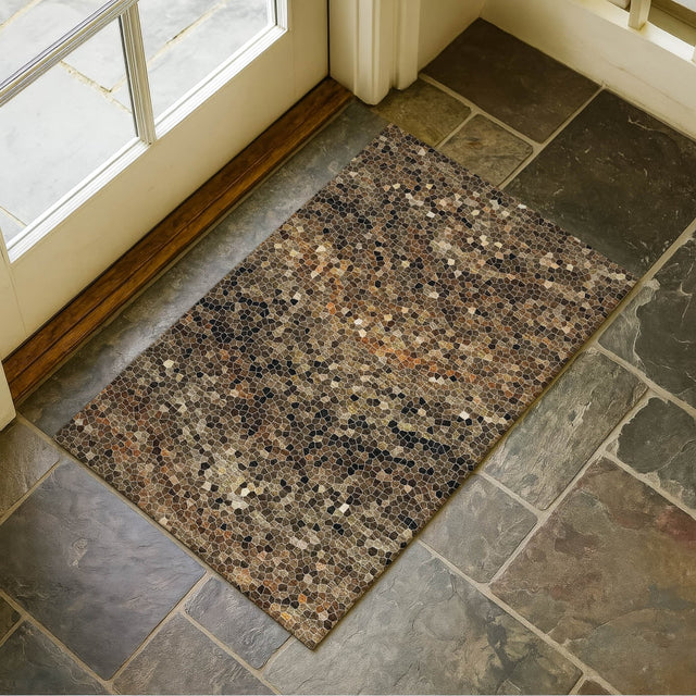 Dalyn Lumara LM3 Brown Rug shown in a room