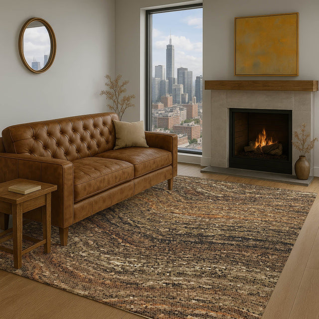 Dalyn Lumara LM3 Brown Rug shown in a room