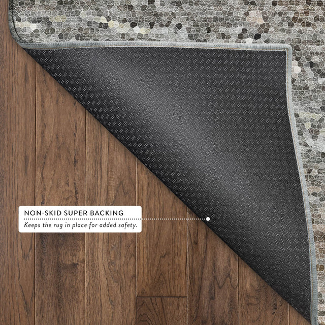 Dalyn Lumara LM3 Pewter Rug backing detail
