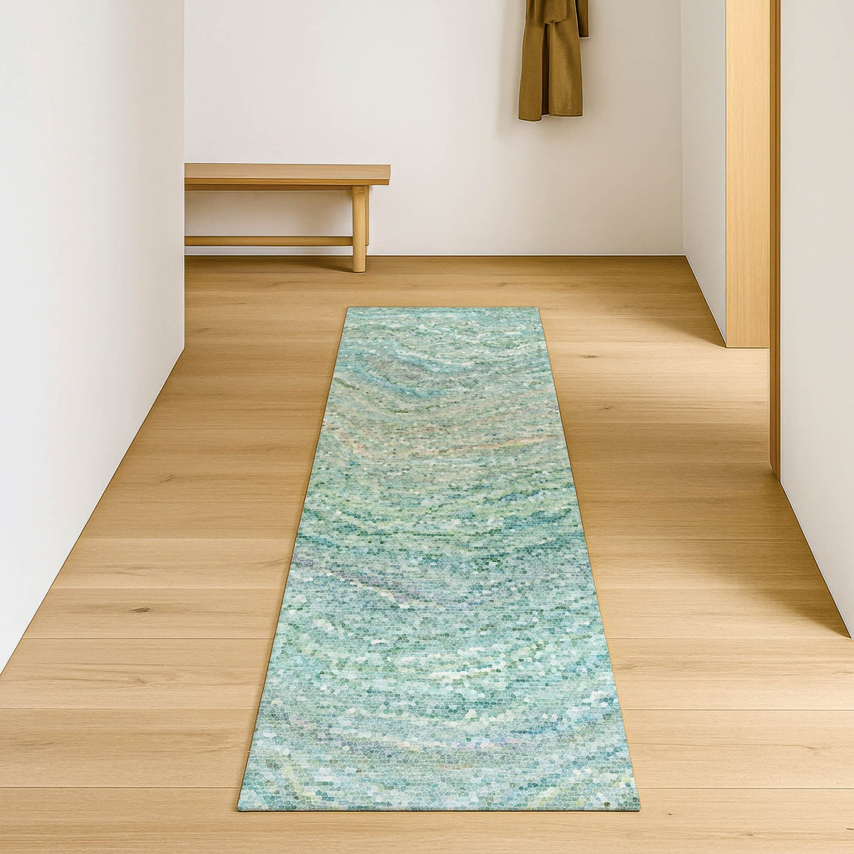 Dalyn Lumara LM3 Teal Rug shown in a room