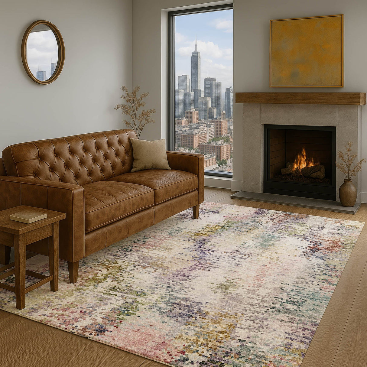 Dalyn Lumara LM5 Confetti Rug shown in a room
