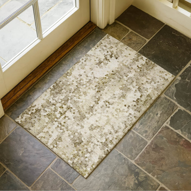 Dalyn Lumara LM5 Khaki Rug shown in a room