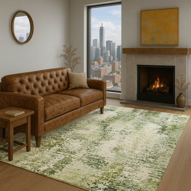 Dalyn Lumara LM5 Olive Rug shown in a room