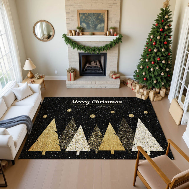 Dalyn Merry & Bright MY11 Black Rug shown in a room