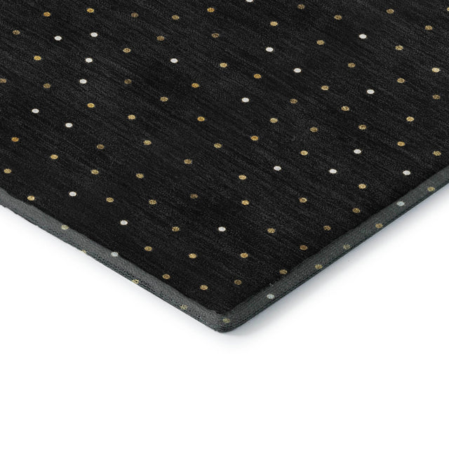 Dalyn Merry & Bright MY11 Black Rug corner detail