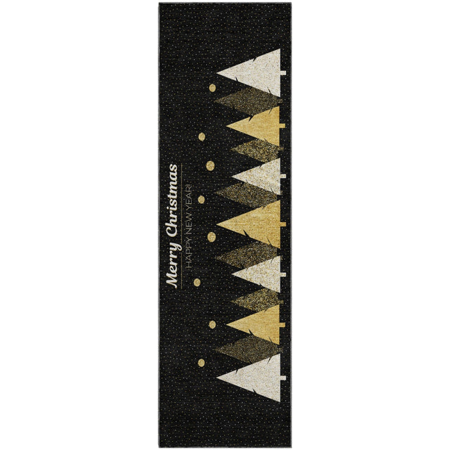 Dalyn Merry & Bright MY11 Black Rug runner rug