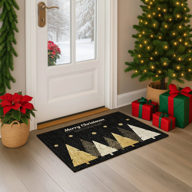 Dalyn Merry & Bright MY11 Black Rug shown in a room