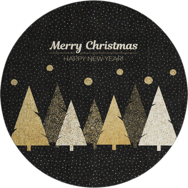 Dalyn Merry & Bright MY11 Black Rug round rug