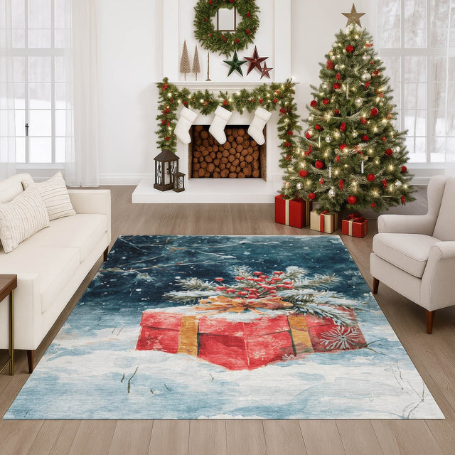 Dalyn Merry & Bright MY13 Blue Rug shown in a room