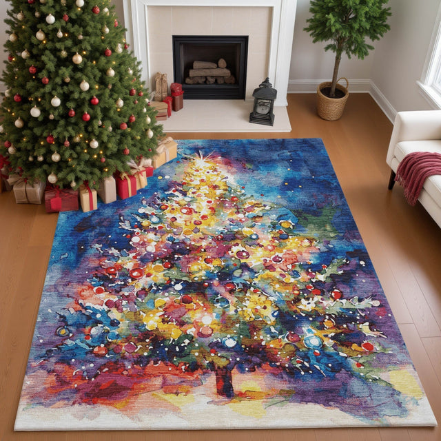 Dalyn Merry & Bright MY14 Navy Rug shown in a room