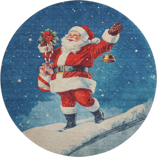 Dalyn Merry & Bright MY15 Blue Rug round rug