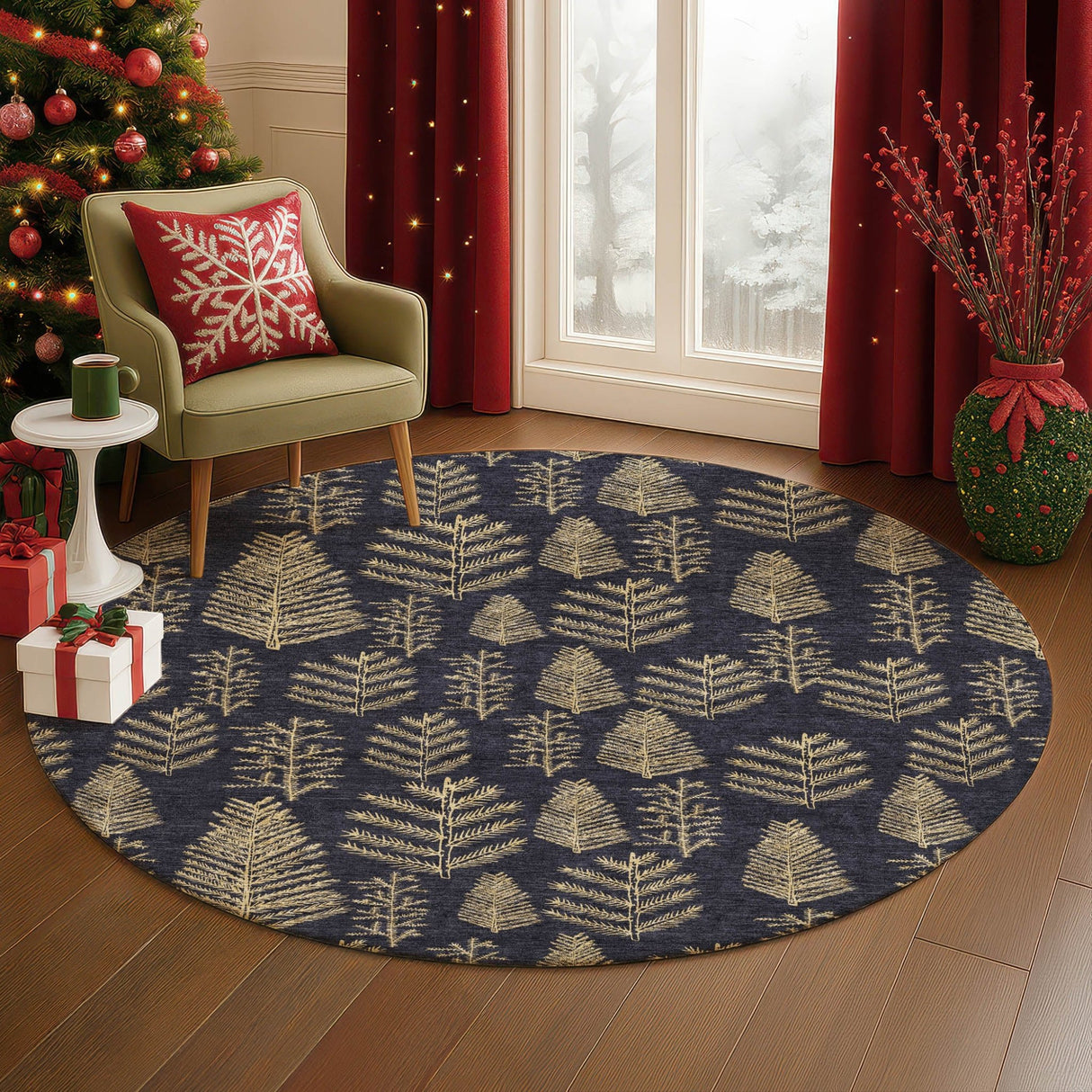 Dalyn Merry & Bright MY21 Black Rug shown in a room