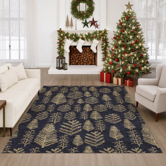 Dalyn Merry & Bright MY21 Black Rug shown in a room