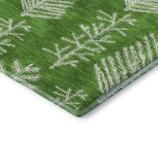 Dalyn Merry & Bright MY21 Green Rug corner detail