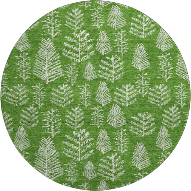 Dalyn Merry & Bright MY21 Green Rug round rug