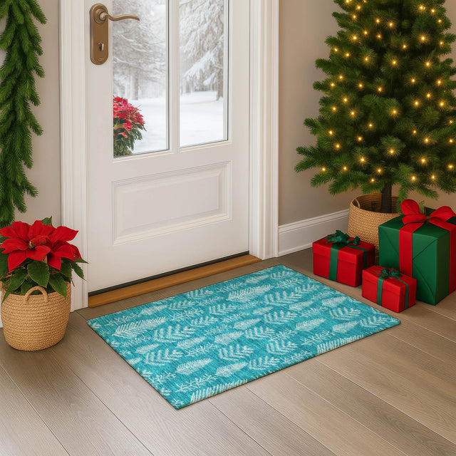 Dalyn Merry & Bright MY21 Teal Rug shown in a room