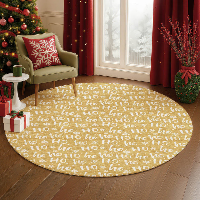 Dalyn Merry & Bright MY22 Gold Rug shown in a room