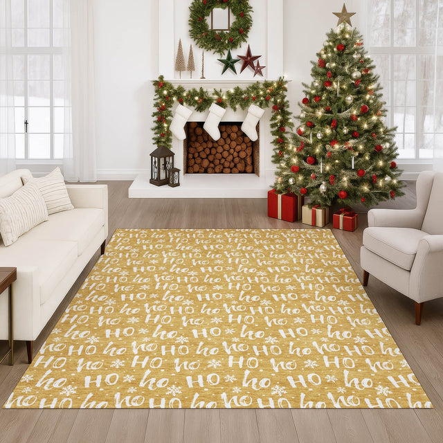 Dalyn Merry & Bright MY22 Gold Rug shown in a room