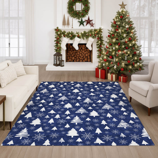 Dalyn Merry & Bright MY23 Navy Rug shown in a room